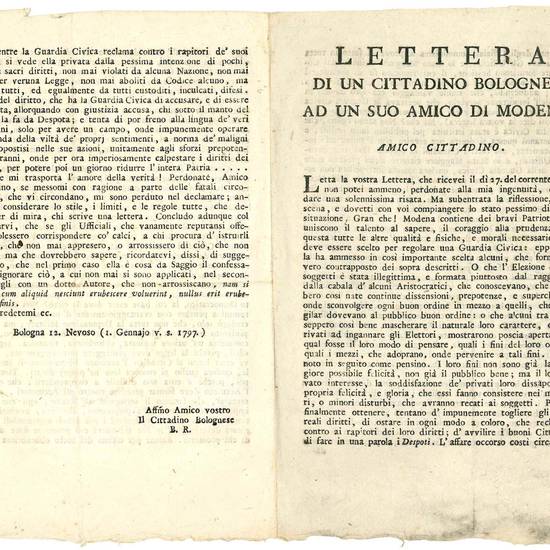 Lettera di un cittadino bolognese