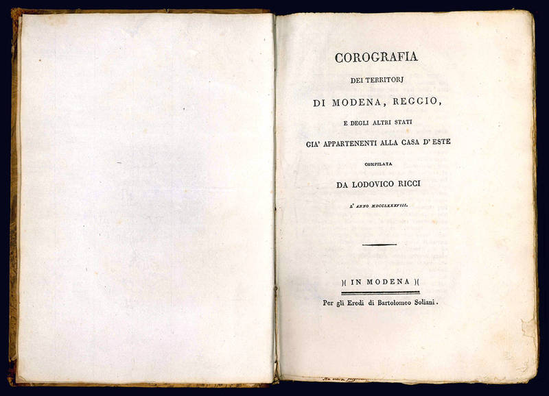 Corografia dei territori di Modena, Reggio e degli altri stati appartenenti alla casa d'Este