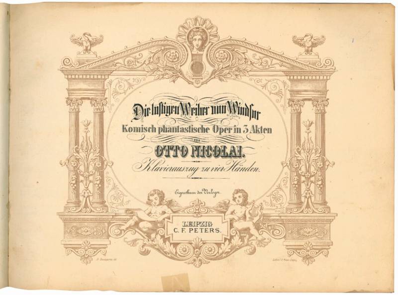 Die Inftigen Weiher von Windfur. Komisch phantastische Oper in 3 Akten von Otto Nicolai. Scenen aus Goethe's Faust von Robert Schumann.