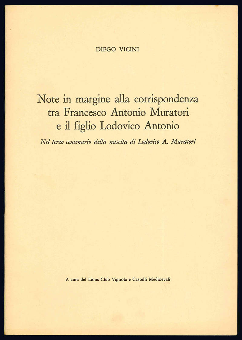 Note in margine alla corrispondenza tra Francesco Antonio Muratori e il figlio Lodovico Antonio.