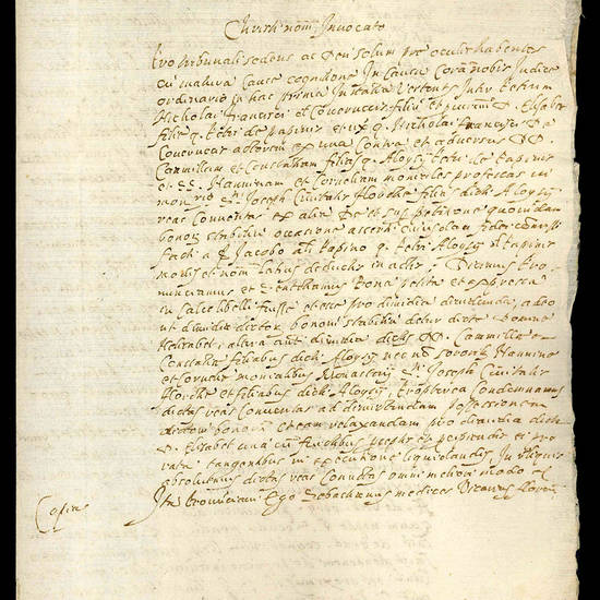 Copia di un documento legale in latino. 6 maggio 1529.