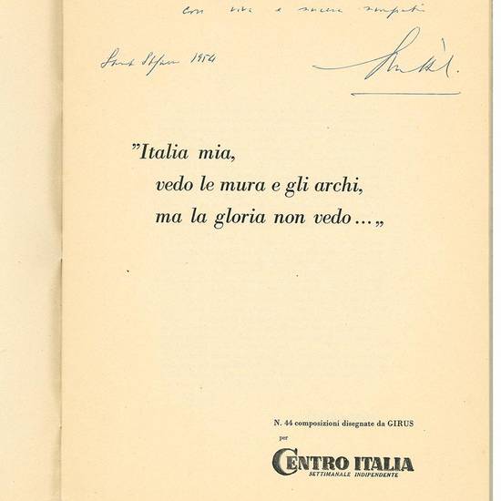 N. 44 composizioni disegnate da Girus per Centro Italia settimanale indipendente. Supp. al n. 144 di Centro Italia settimanale indipendente (17 dicembre 1954).