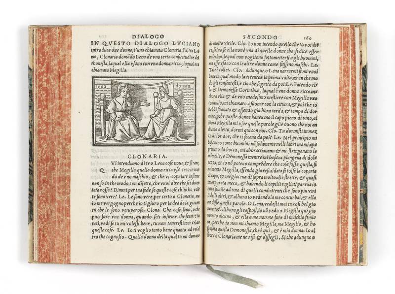 I dilettevoli dialogi, le vere narrationi, le facete epistole di Luciano philosopho di greco in volgare tradotte per m. Nicolo da Lonigo, historiate, et di nuouo accuratamente reviste et emendate. MDXXXV