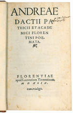 Andreae Dactii Patricii et Academici Florentini Poemata.