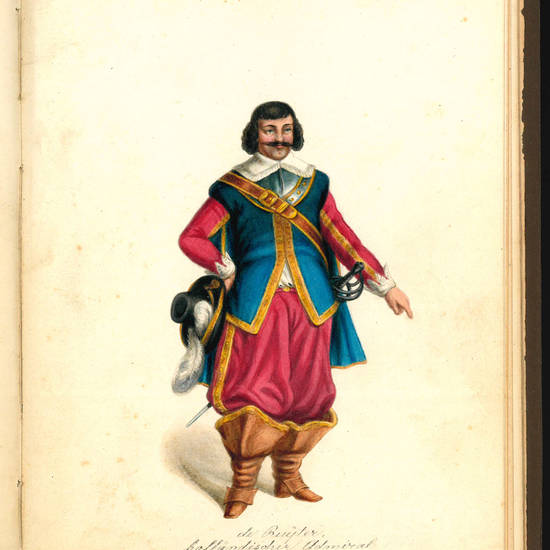 Collection of 70 watercolor drawings showing different theater costumes signed Witzmann. Germany or Austria, c. 1879