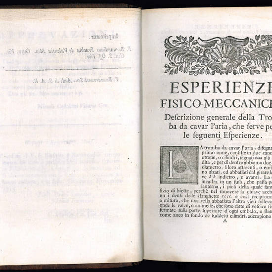 Esperienze fisico-meccaniche sopra varj soggetti contenenti un racconto di diversi stupendi fenomeni intorno la luce e l?elettricità producibile dallo strofinamento de? corpi. Con molte altre notabili apparenze non mai prima osservate. Colle spiegazioni