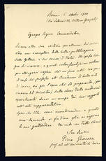 Lettera autografa. Roma: 16 ottobre 1900.