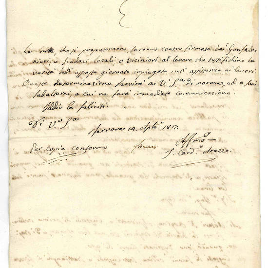 Legazione di Ferrara et Ingegneri d’Acque e Strade. Diarie. 1817 Aprile