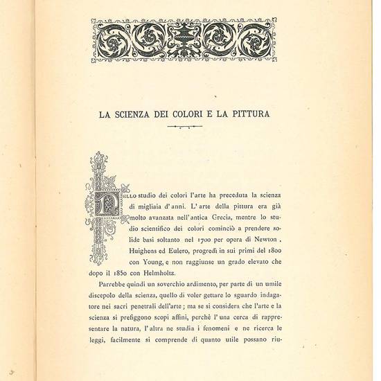 La scienza dei colori e la pittura. Discorso inaugurale per la riapertura degli studi nella R. Università di Siena, letto dal Prof. L. Guaita il giorno 4 dicembre 1892.