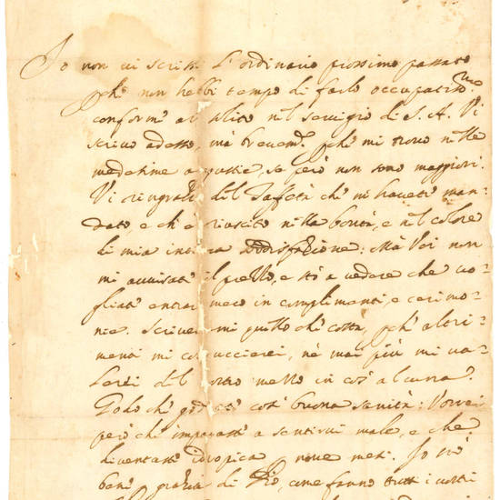 Lettera autografa indirizzata ad destinatario imprecisato. Modena, 11 giugno 1644