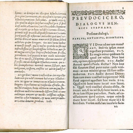 Pseudocicero, dialogus [...] In hoc non solùm de multis ad Ciceronis sermonem pertinentibus, sed etiam quem delectum editionum eius habere, & quam cautionem in eo legendo debeat adhibere, lector monebitur