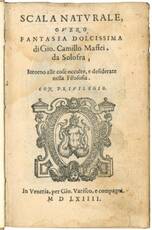 Scala naturale, overo fantasia dolcissima di Gio. Camillo Maffei da Solofra, Intorno alle cose occulte, e desiderate nella Filosofia.