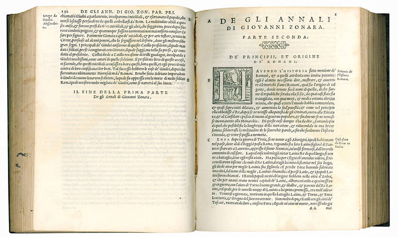 Historia di Giovanni Zonara, primo consigliero, et capitano della guardia imperiale di Costantinopoli, divisa in tre parti. Nella prima si tratta delle cose de gli hebrei dal principio del mondo insino alla ruina di Gierusalem: nella seconda dell?origine