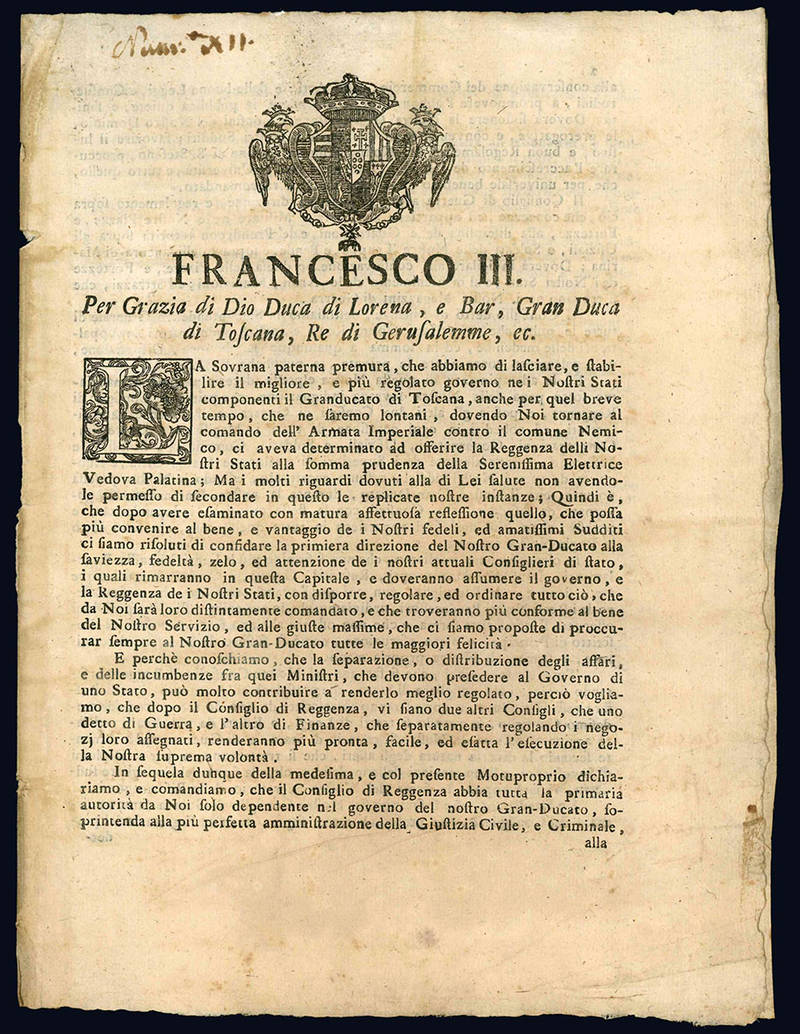 Francesco III. Per grazia di Dio Duca di Lorena