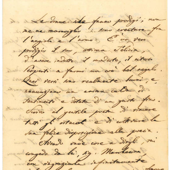 Lettera autografa indirizzata alla marchesa Felicia Giovio Porro (1781-1849). Milano, 8 ottobre 1819