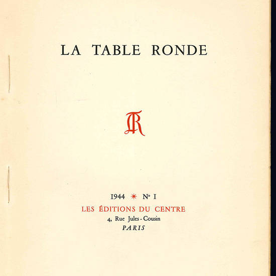 La Table Ronde. 1944 N°1.