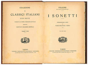 I sonetti. Introduzione e note di Ferdinando Neri. Con due tavole.