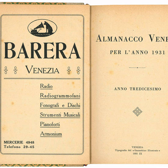 Alamanacco Veneto per l'anno 1931. Anno tredicesimo.