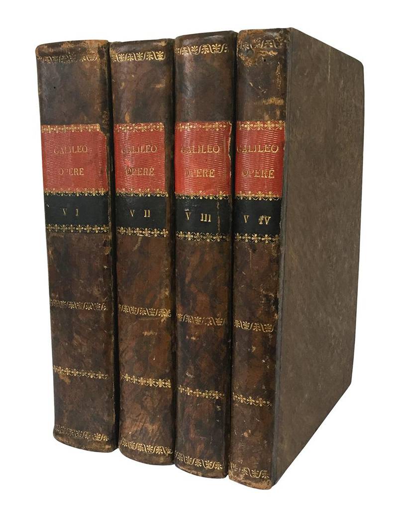 Opere di Galileo Galilei divise in quattro tomi in questa nuova edizione accresciute di molte cose inedite