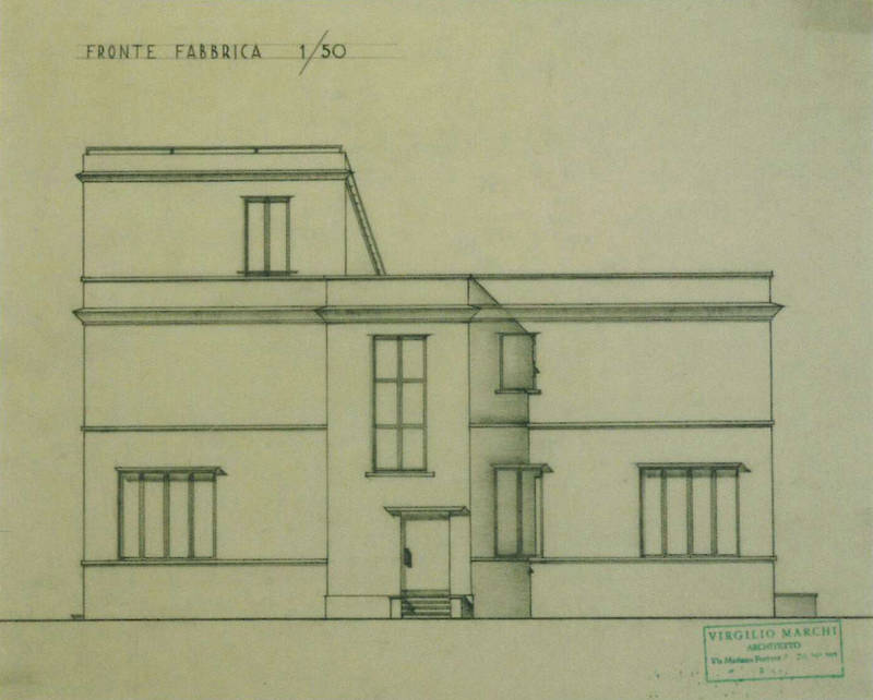 Laboratorio razionalista per Ufficiali di Collaudo al Polverificio di Segni. Fronte fabbrica (1932)