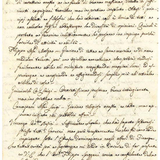 Lettera indirizzata a Francesco IV d’Austria-Este (1779-1846) firmata e datata Modena, 19 Aprile 1814, riguardante il futuro dei possessori di beni allodiali della Casa d’Este acquisiti durante il periodo di occupazione napoleonica. Manoscritto su car