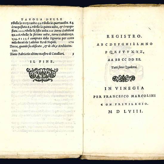 Vite de' prencipi di Vinegia di Pietro Marcello, tradotte in volgare da Lodovico Domenichi. Con le vite di quei prencipi, che furono doppo il Barbarigo, fino al doge Priuli. Nelle quali s'ha cognitione di tutte le istorie venetiane fino all'anno 1558. Con