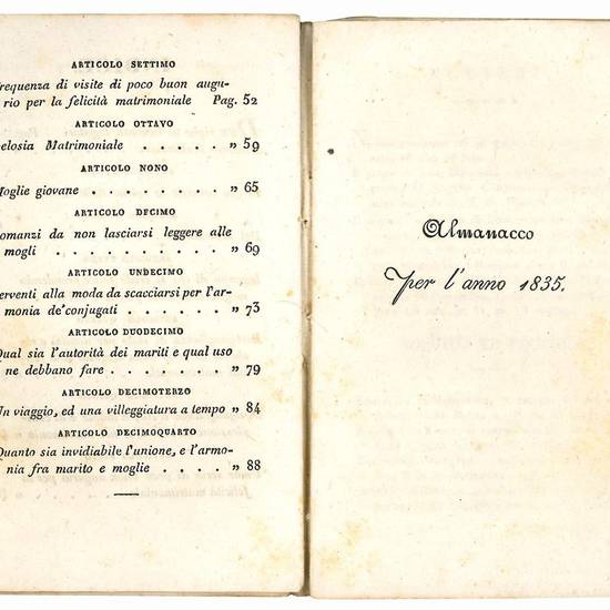 Pensieri sopra il matrimonio di P.... F.... Almanacco per l'anno 1835.