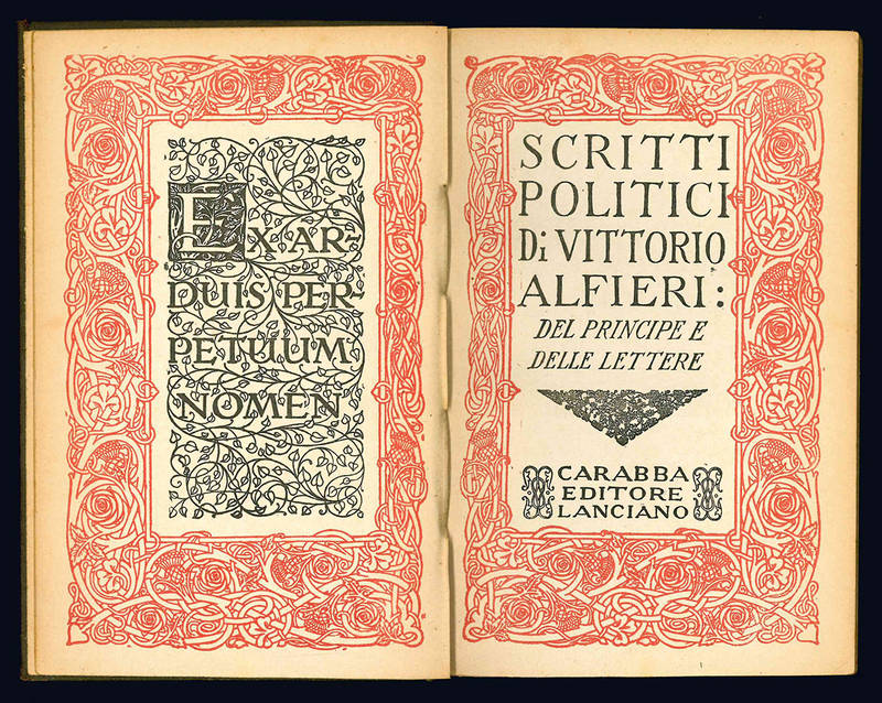 Scritti politici di Vittorio Alfieri a cura di Ettore Allodoli. Due Volumi.