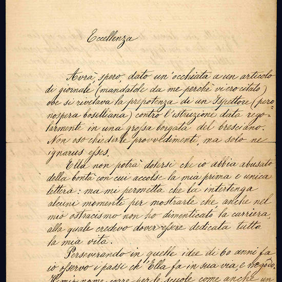 Lettera autografa. Milano: 2 settembre 1891.