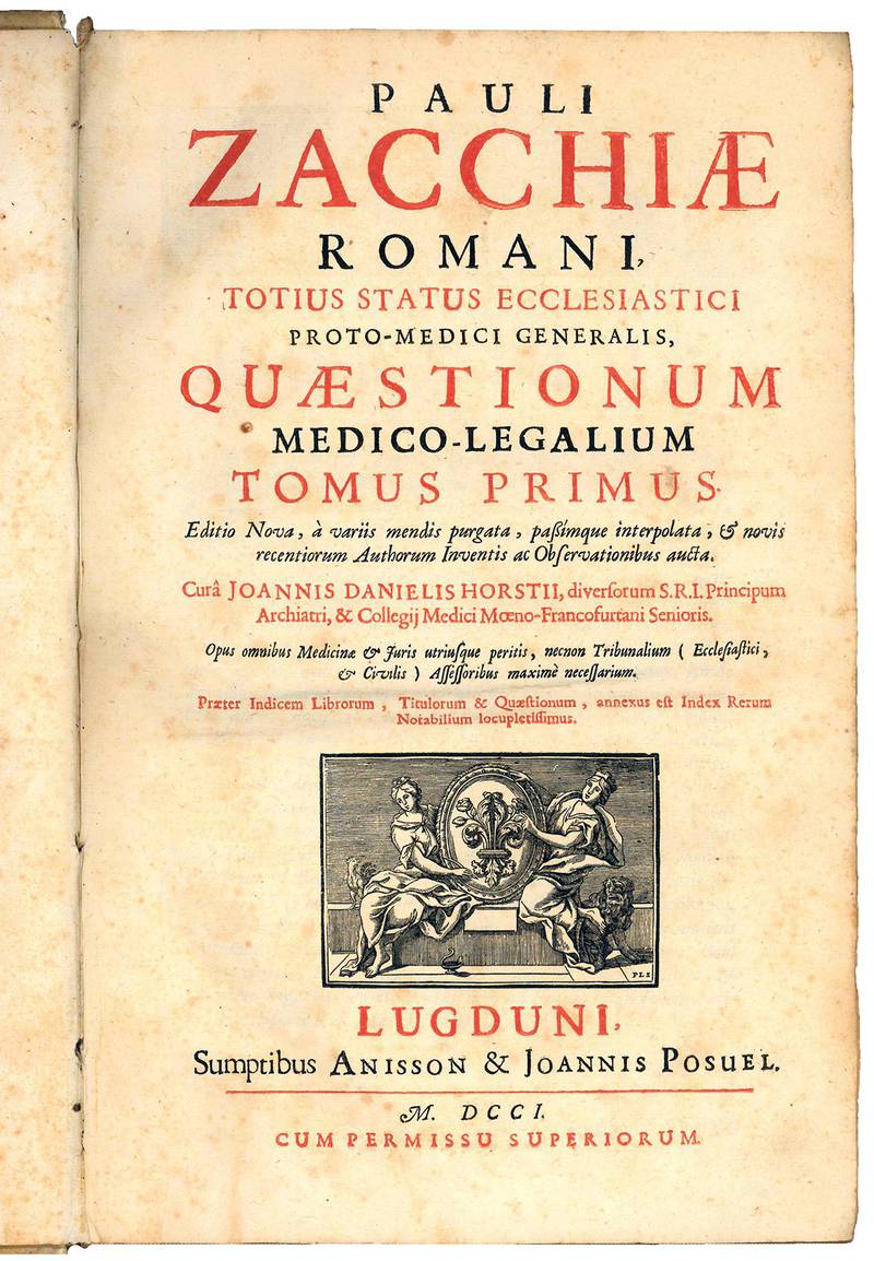Quaestionum medico-legalium tomus primus [-tertius]. Editio nova, a variis mendis purgata [...] Cura Joannis Danielis Horstii