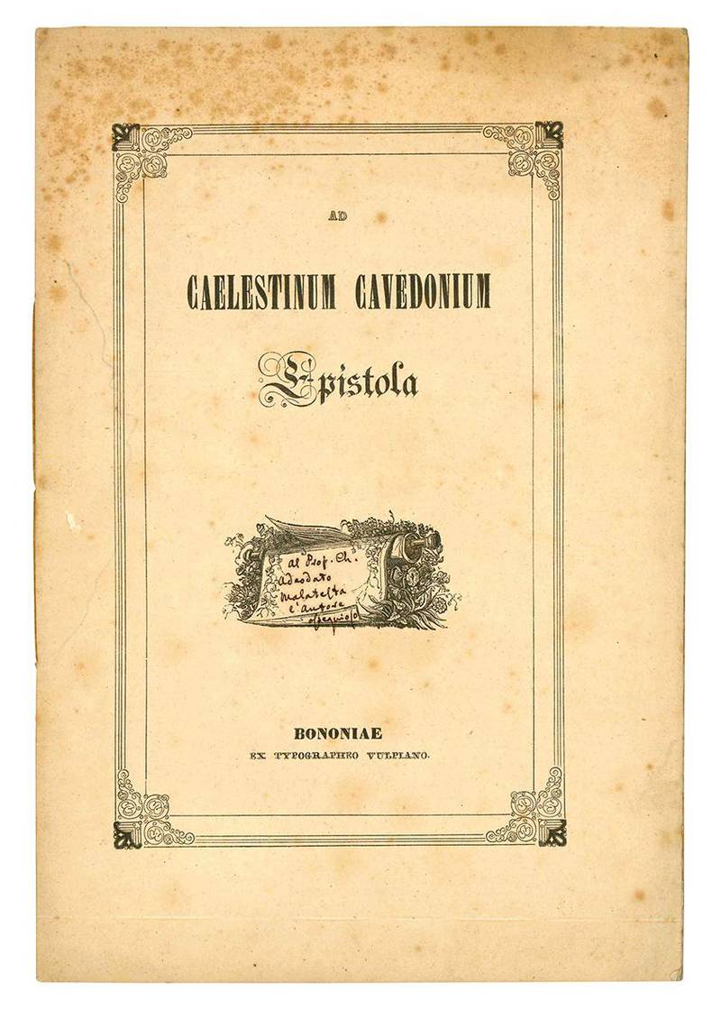 Ad Caelestinum Cavedonium epistola.