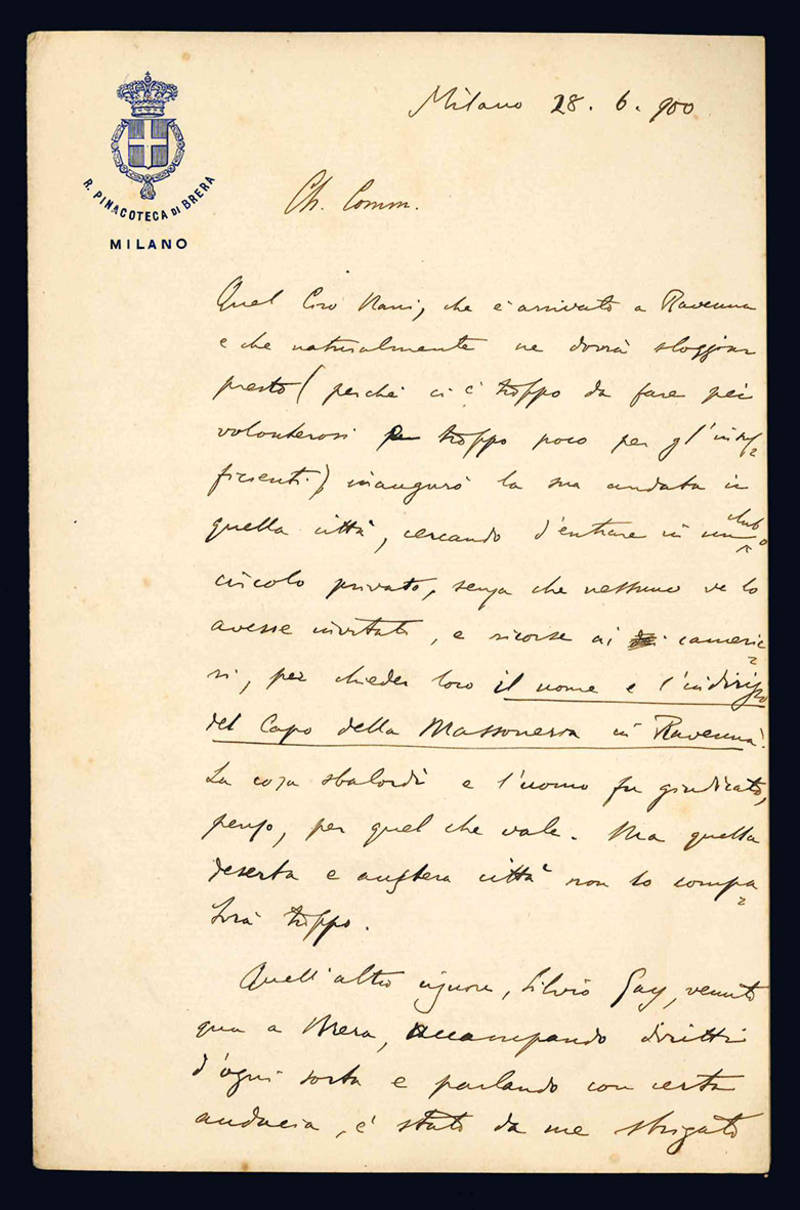 Lettera autografa. Milano: 28 giugno 1900.