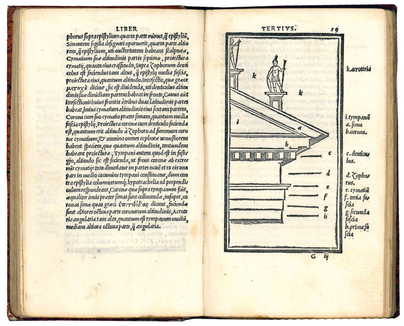 M. Vitruvij De architectura libri decem nuper maxima diligentia castigati atque excusi, additis, Iulij Frontini De aqueductibus libris propter materiae affinitatem. Colophon: Impressum Florentiae, per haeredes Philippi Iuntae, 1522 sexto kal. Novembris