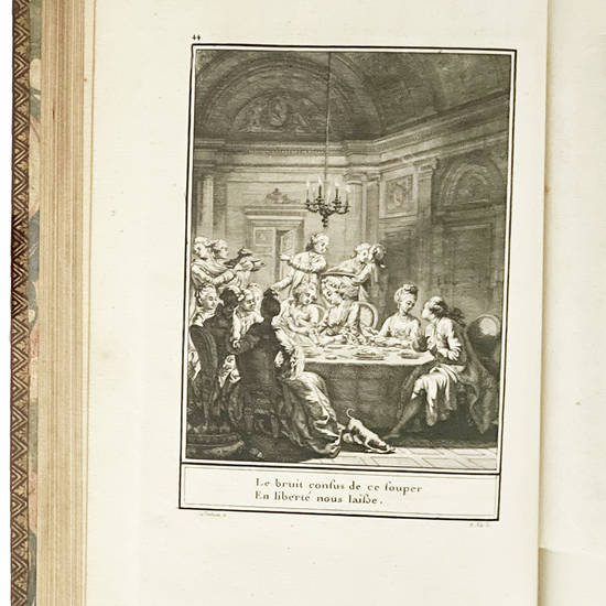 Choix de chansons mises en musique par M. de la Borde, Premier Valet-de-Chambre du Roi, Gouverneur du Louvre. Ornées d’estampes par J.M. Moreau, dédiées à Madame la Dauphine