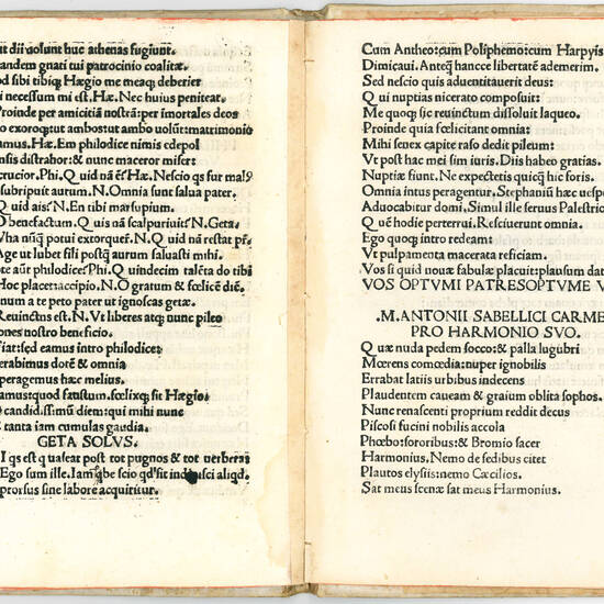 Ioannis Harmonii Marsi Comoedia Stephanium urbis Venetae genio publice recitata