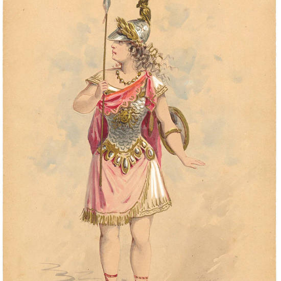 Collection of 105 watercolor drawings of ballet costumes. Milan, end of the 19th century