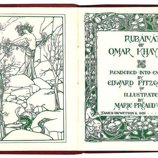 Rubaiyat of Omar Khayyam. Rendered into english by Edward Fitzgerald. Illustrated by Marie Preaud Webb.