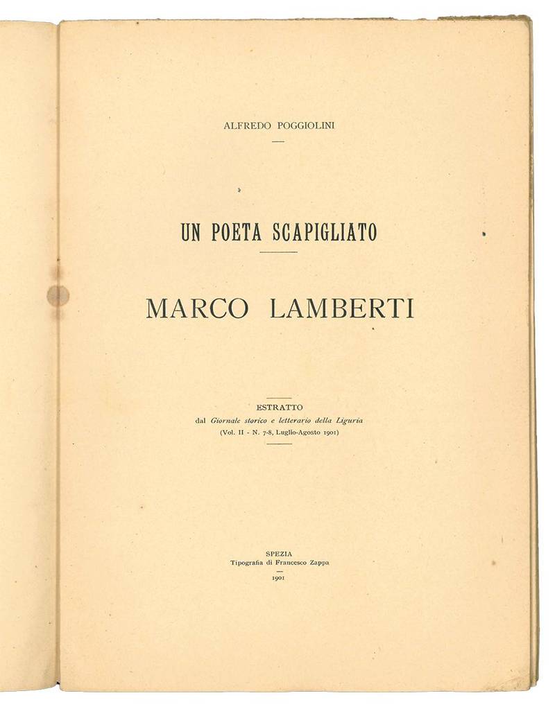 Un poeta scapigliato Marco Lamberti