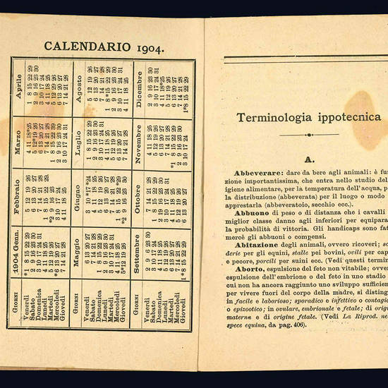 IX° Calendario del giornale d'ippologia.