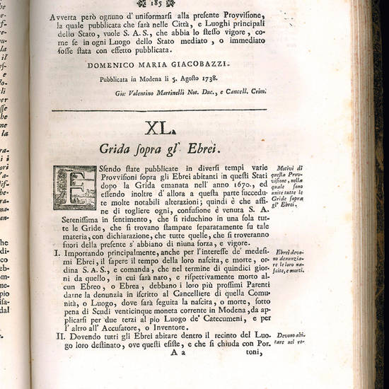 Provvisioni, gride, ordini, e decreti da osservarsi negli Stati di Sua Altezza Serenissima