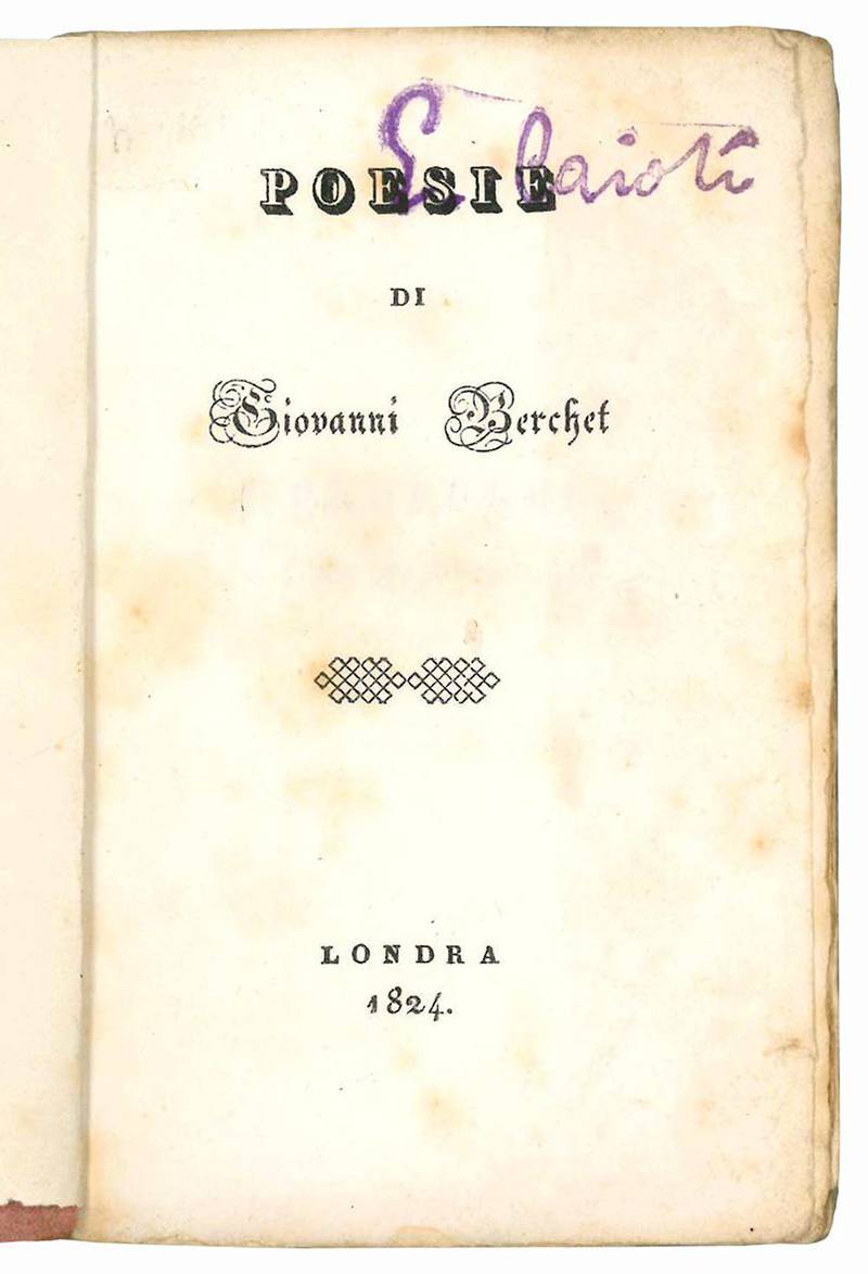 Poesie di Giovanni Berchet.
